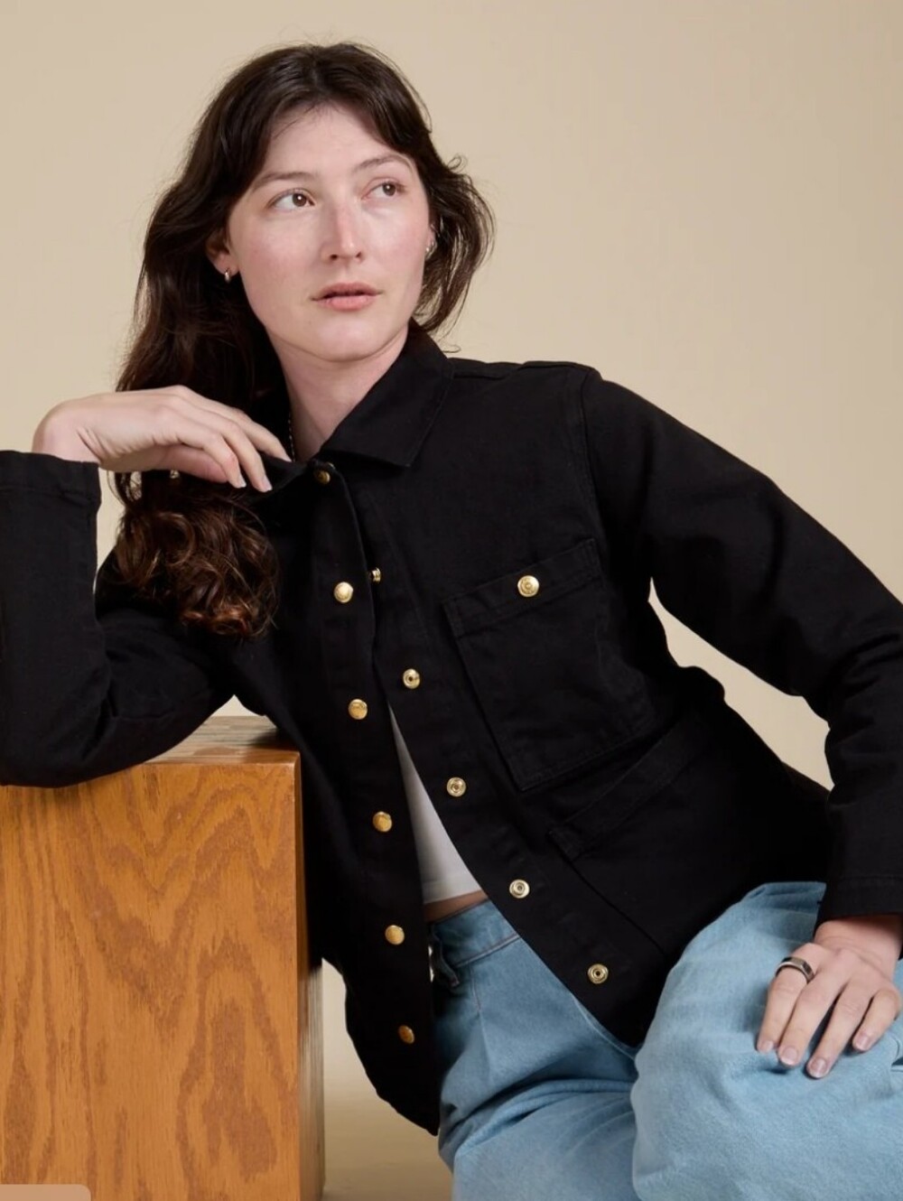 Big Bud Press Denim Work Jacket Basic Black Women's Small